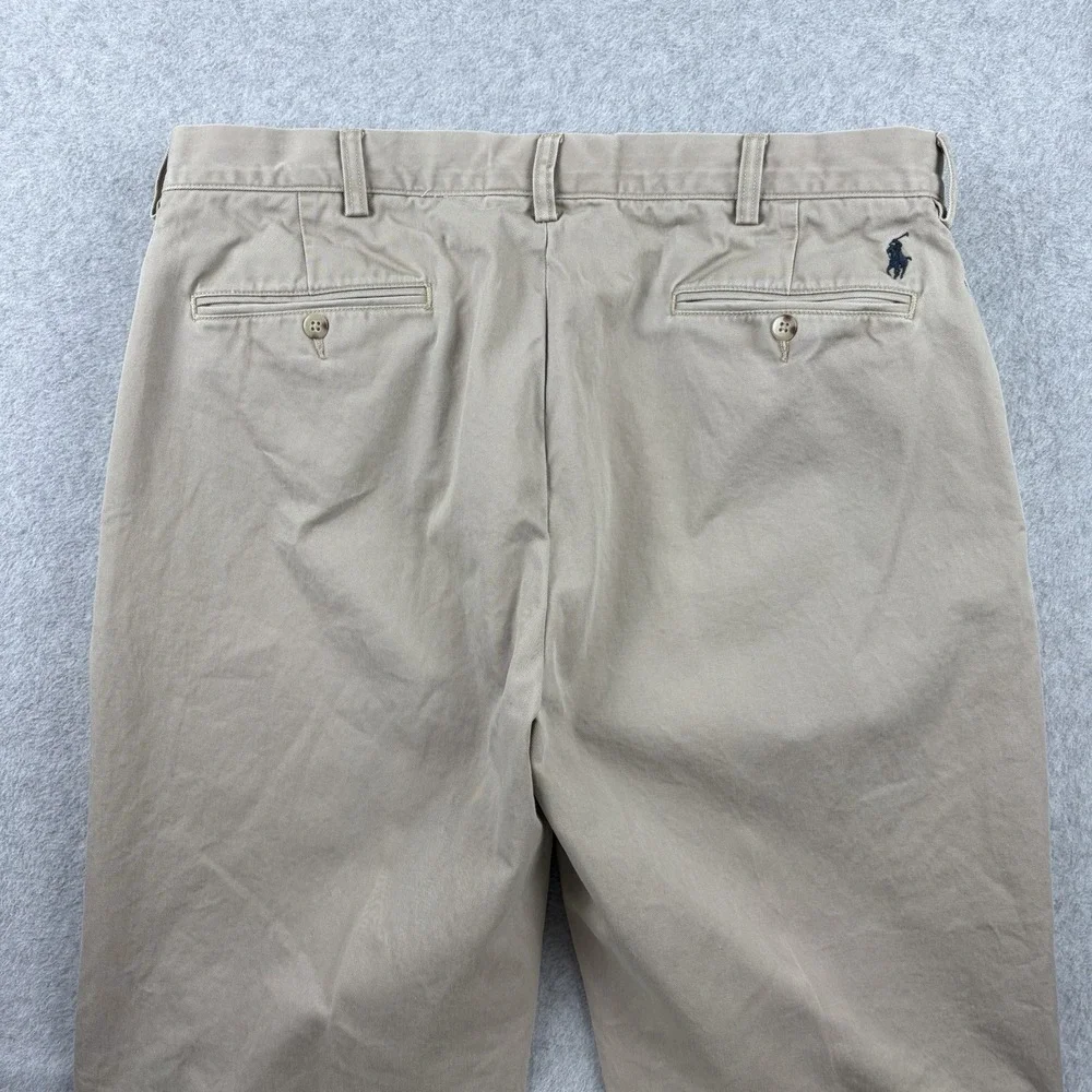 Polo Ralph Lauren Pants Mens‎ 36x29 Khaki Ethan Pleated High Rise Cotton Chino
